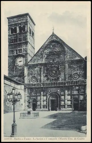 Assisi Basilica Duomo La facciata e il campanile Maestro Giov. da Guddio 1920