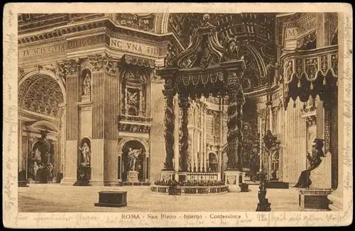 Cartoline Rom Roma ROMA San Pietro Interno Confessione 1925