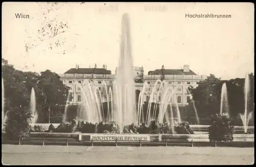 Ansichtskarte Wien Wasserspiele Wasserkunst Hochstrahlbrunnen 1910