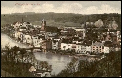 Ansichtskarte Wasserburg am Inn Panorama-Ansicht 1907