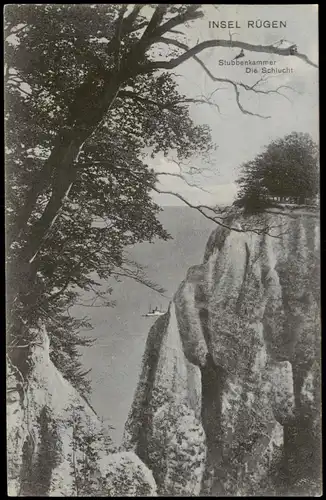 Ansichtskarte Stubbenkammer-Sassnitz Stubbenkammer Die Schlucht 1903