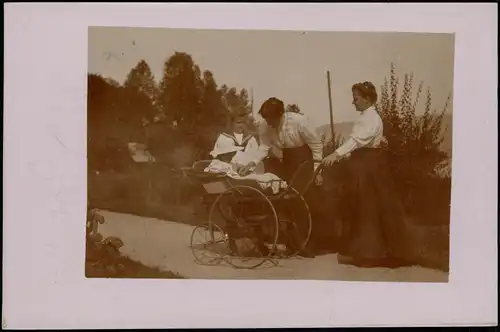 Ansichtskarte  Frauen mit Kinderwagen 1912