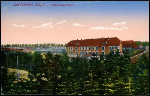 Ansichtskarte Lockstedter Lager Wellblechbaracken. 1916 Feldpoststempel WK1