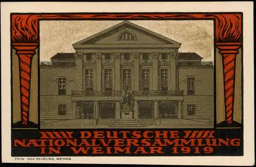 Ansichtskarte Weimar NATIONALVERSAMMLUNG - Künstlerkarte 1919