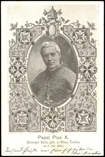 Papst Pius X. Giuseppe Sarto, geb. zu Riese, Treviso, Religion Kirche 1903