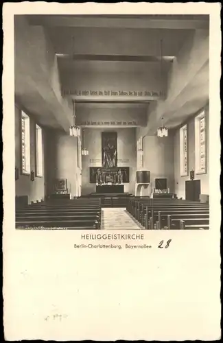 Ansichtskarte Charlottenburg-Berlin HEILIGGEISTKIRCHE - Innen 1935