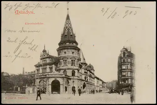 Ansichtskarte München Löwenbräukeller Strassen Ansicht 1905