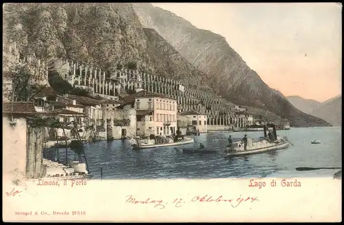 Limone sul Garda Porto Hafen Ortsansicht Lago di Garda Gardasee 1900