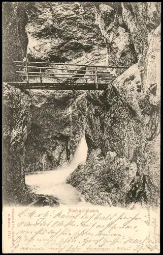 Almbachklamm Marktschellenberg   Markt Almbachklamm 1907    (Ankunftsstempel)