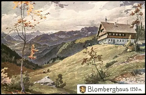 .Bayern Bayern (Allgemein) Künstlerkarte mit Blomberghaus 1250 m. 1910