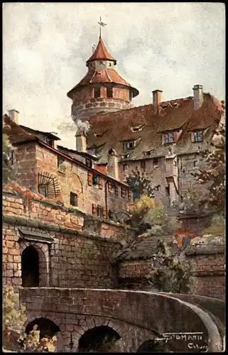 Ansichtskarte Nürnberg Vestnertor, signierte Künstlerkarte 1909