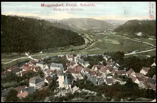 Ansichtskarte Muggendorf-Wiesenttal Panorama-Ansicht Blick vom Pavillon 1906