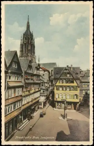 Ansichtskarte Frankfurt am Main Saalgasse Häuser Partie 1930