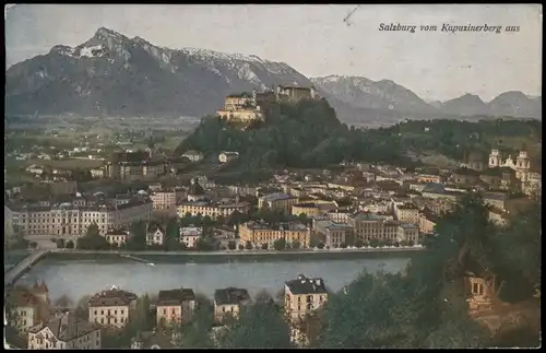 Ansichtskarte Salzburg Panorama-Ansicht vom Kapuzinerberg aus 1914