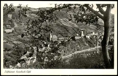 Ansichtskarte Heimbach (Eifel) Panorama des Eifel-Ortes 1950