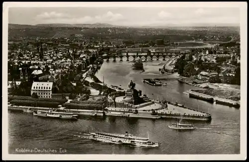 Ansichtskarte Koblenz Deutsches Eck, Mosel-Rhein-Mündung 1940