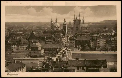Ansichtskarte Würzburg Panorama-Ansicht 1926