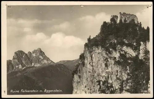 Ansichtskarte .Bayern Ruine Falkenstein m. Aggenstein 1929