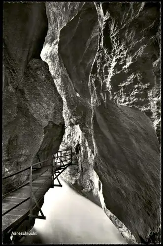 Ansichtskarte Meiringen Umland-Ansicht Aareschlucht 1960