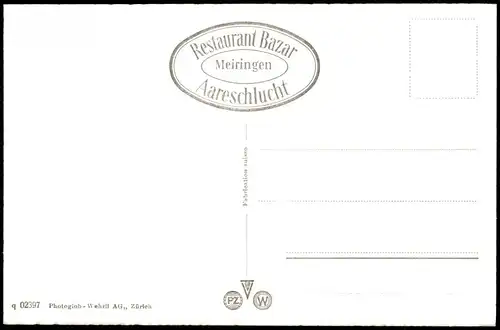 Ansichtskarte Meiringen Umland-Ansicht Aareschlucht 1960