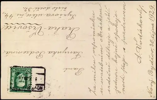 Postcard Neubidschow Nový Bydžov Namesti 1929
