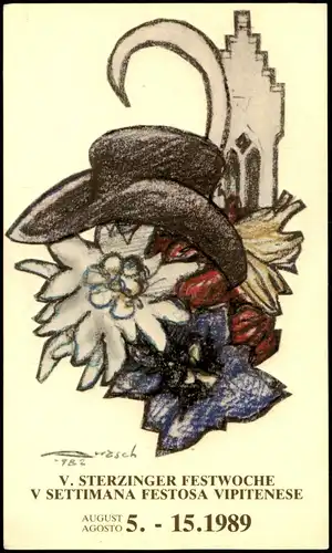 Sterzing Vipiteno Motivkarte STERZINGER FESTWOCHE, SETTIMANA FESTOSA VIPITENESE 1989