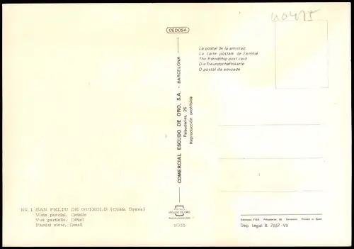 Costa Brava Panorama Spanien: SAN FELIU DE GUIXOLS (Costa Brava) 1980