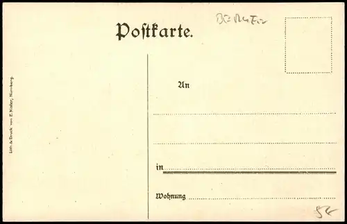 Hausdrache Strafe für böse Weiber. Mittelalter Künstlerkarte 1913
