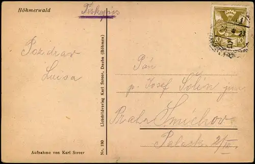 Postcard Wallern (Böhmerwald) Volary Straßenpartie - Mütterchen 1928
