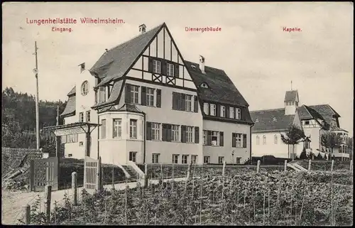 Oppenweiler Lungenheilstätte Wilhelmsheim. Dienergebäude Kapelle 1915