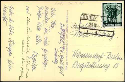 Ansichtskarte Gallspach Broncestatue im Zeileis-Institutgarten 1934