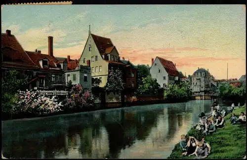 Ansichtskarte Nürnberg Insel Schütt - Schuhwaren FABRIKLAGER 1913