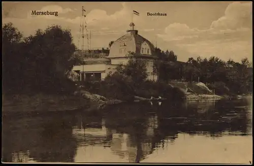 Ansichtskarte Merseburg Bootshaus 1922