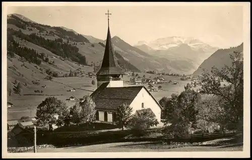 Ansichtskarte St. Stephan BE Stadtpartie - Photokarte 1932