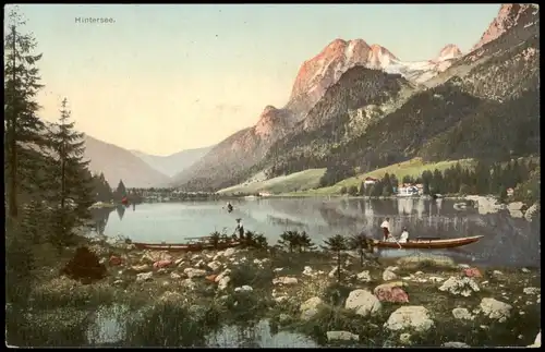 Ansichtskarte Ramsau bei Berchtesgaden Partie am Hintersee 1910