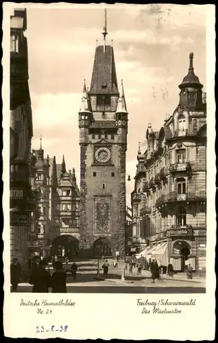 Ansichtskarte Freiburg im Breisgau Straßen Partie am Martinstor 1938