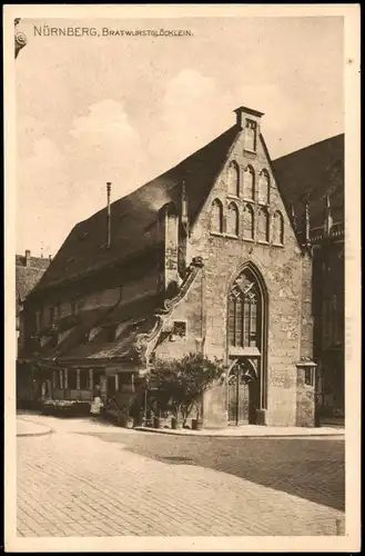 Ansichtskarte Nürnberg Bratwurstglöcklein Gebäude-Ansicht Gasthaus 1910