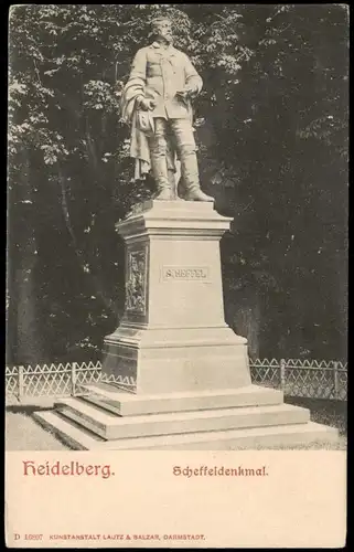 Ansichtskarte Heidelberg Scheffeldenkmal Partie am Denkmal 1910