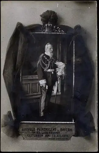 Adel und Persönlichkeiten - Bayern LUITPOLD PRINZREGENT BAYERN Trauerkarte 1913