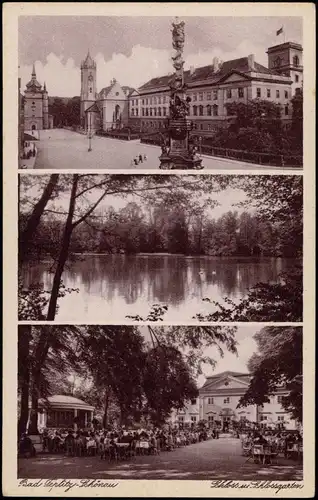 Postcard Teplitz-Schönau Teplice Schloss u. Schlossgarten - 3 Bild 1928