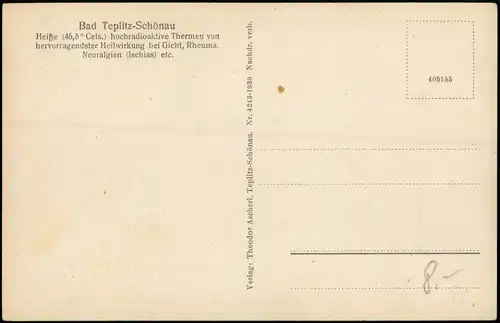 Postcard Teplitz-Schönau Teplice Schloss u. Schlossgarten - 3 Bild 1928