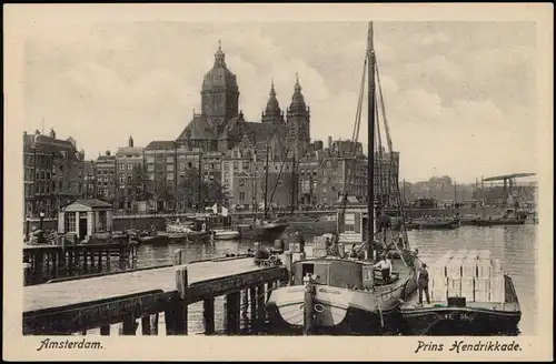 Postkaart Amsterdam Amsterdam Prins Hendrikkade. 1922
