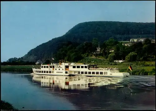 Ansichtskarte Höxter (Weser) Fahrgastschiff - Blick zur Jugendherberge 1972