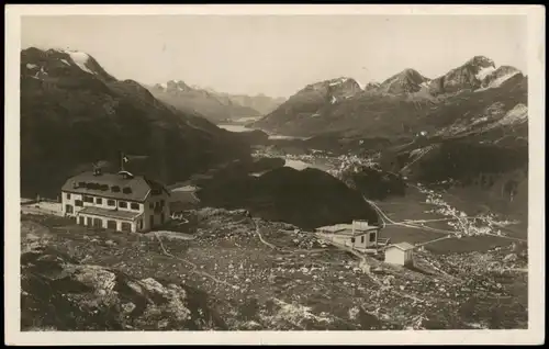 .Schweiz Schweiz Hotel Muottas-Kulm Blick auf das Oberengadin 1930