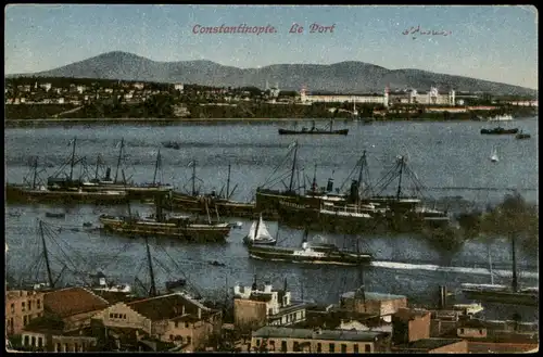 Istanbul Konstantinopel | Constantinople Hafen Le Port Schiffe Ortspanorama 1932