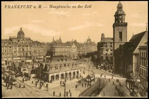 Ansichtskarte Frankfurt am Main Hauptwache an der Zeil 1910
