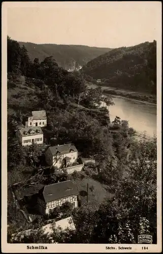 Ansichtskarte Schmilka Gasthaus Richters Horn 1934