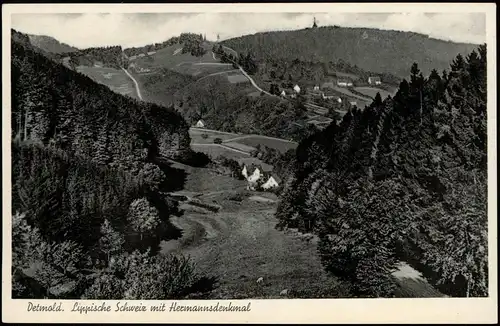 Ansichtskarte Detmold Lippische Schweiz mit Hermannsdenkmal 1951