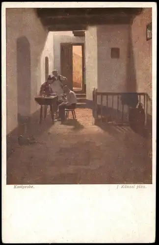 Ansichtskarte  Künstlerkarte Künzel pinx. "Kostprobe" Wiener Kunst 1910