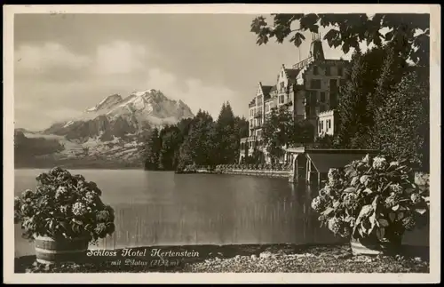 .Schweiz Schweiz Schloss Hotel Hertenstein mit Pilatus (2132 m) 1930